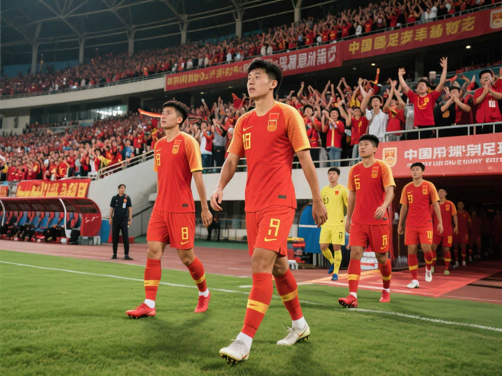 【球场聚焦】国足热身登场 球迷热情呐喊助威